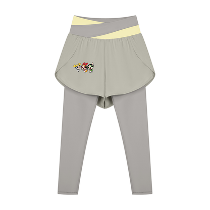 Body by Brie "Powerpuff Girls" Women's Paneled High-Waisted Yoga Set