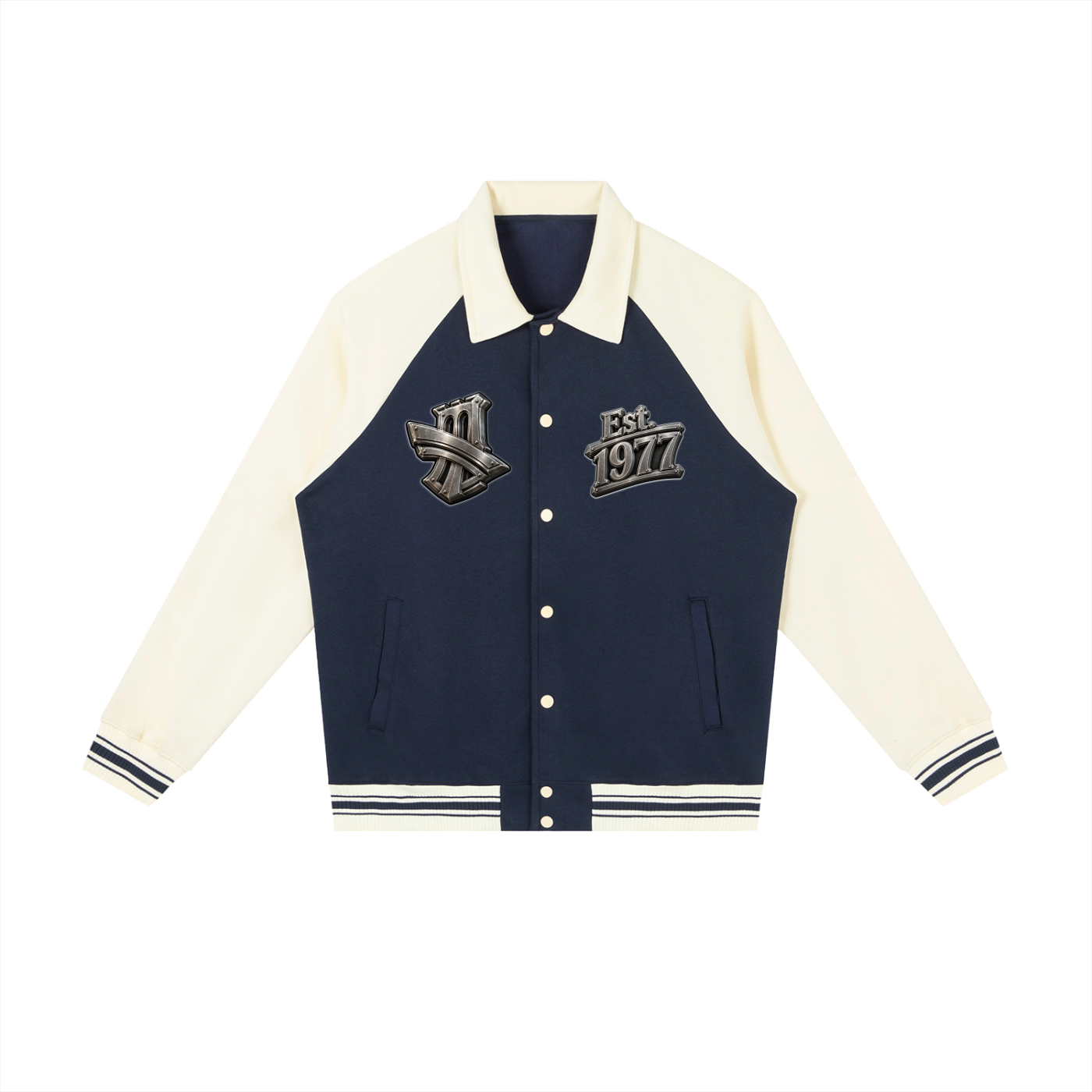 "All-Star" Contrast Raglan Sleeve Baseball Jacket