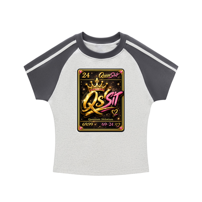 "QUEEN" Bodycon Raglan  Sleeve T-Shirt