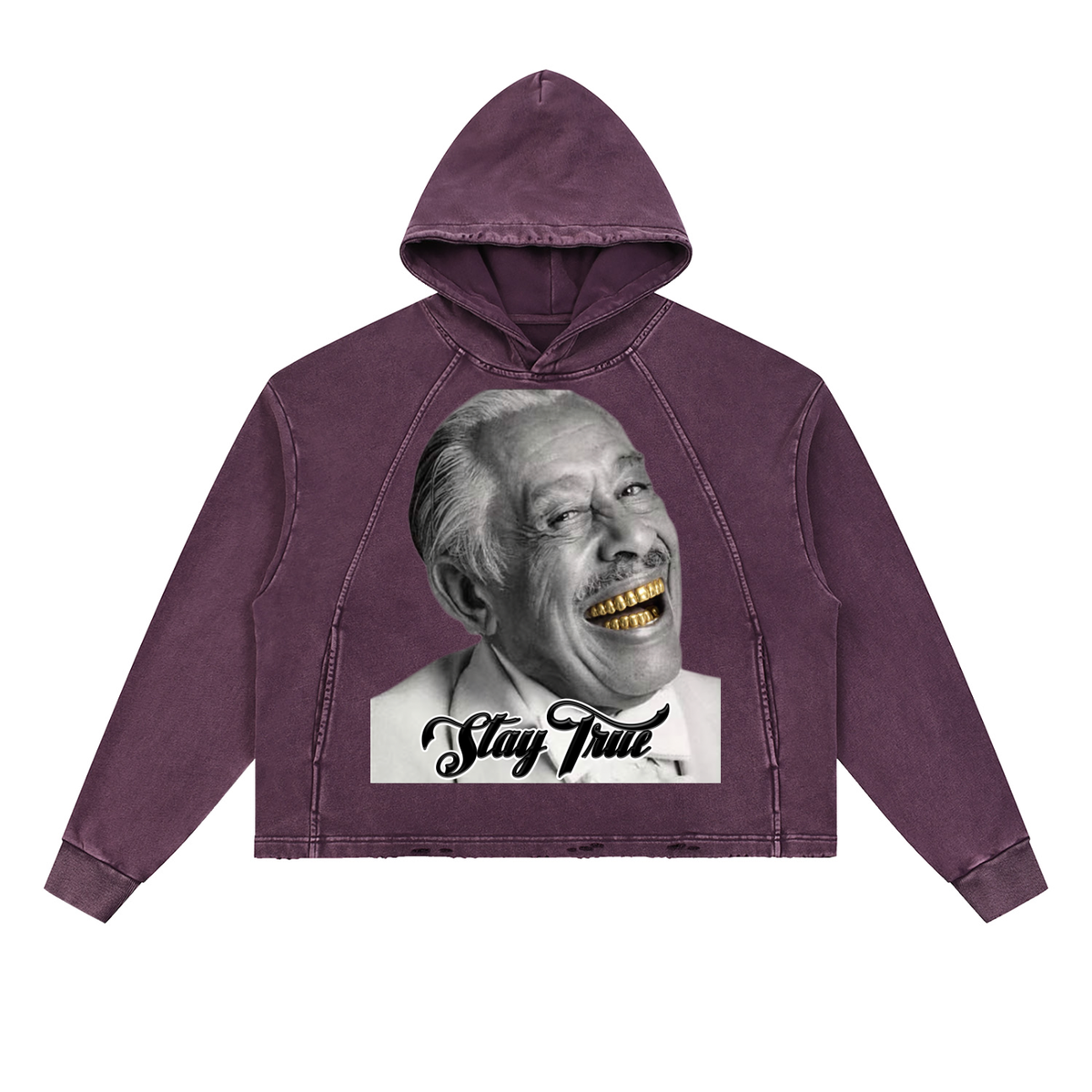 "Minnie the Moocher" Vintage Washed Frayed-Hem Hoodie