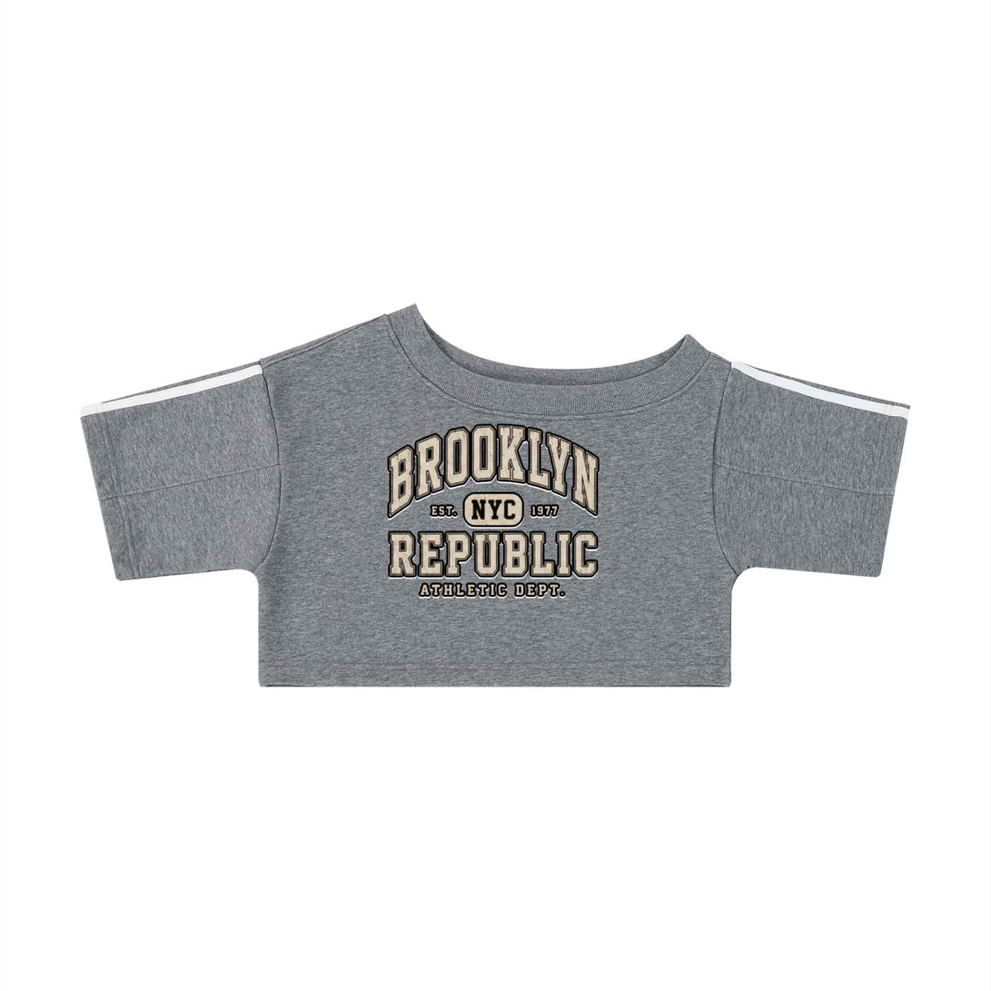 "Brooklyn Republic Essentials" Women's Off-the-Shoulder Crop T-Shirt