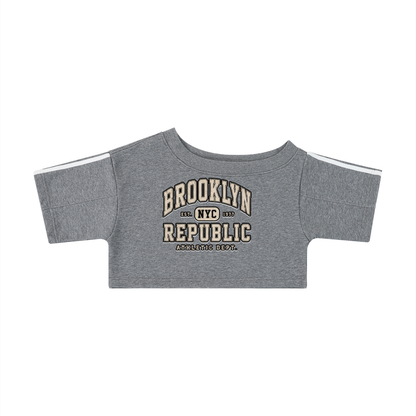 "Brooklyn Republic Essentials" Women's Off-the-Shoulder Crop T-Shirt