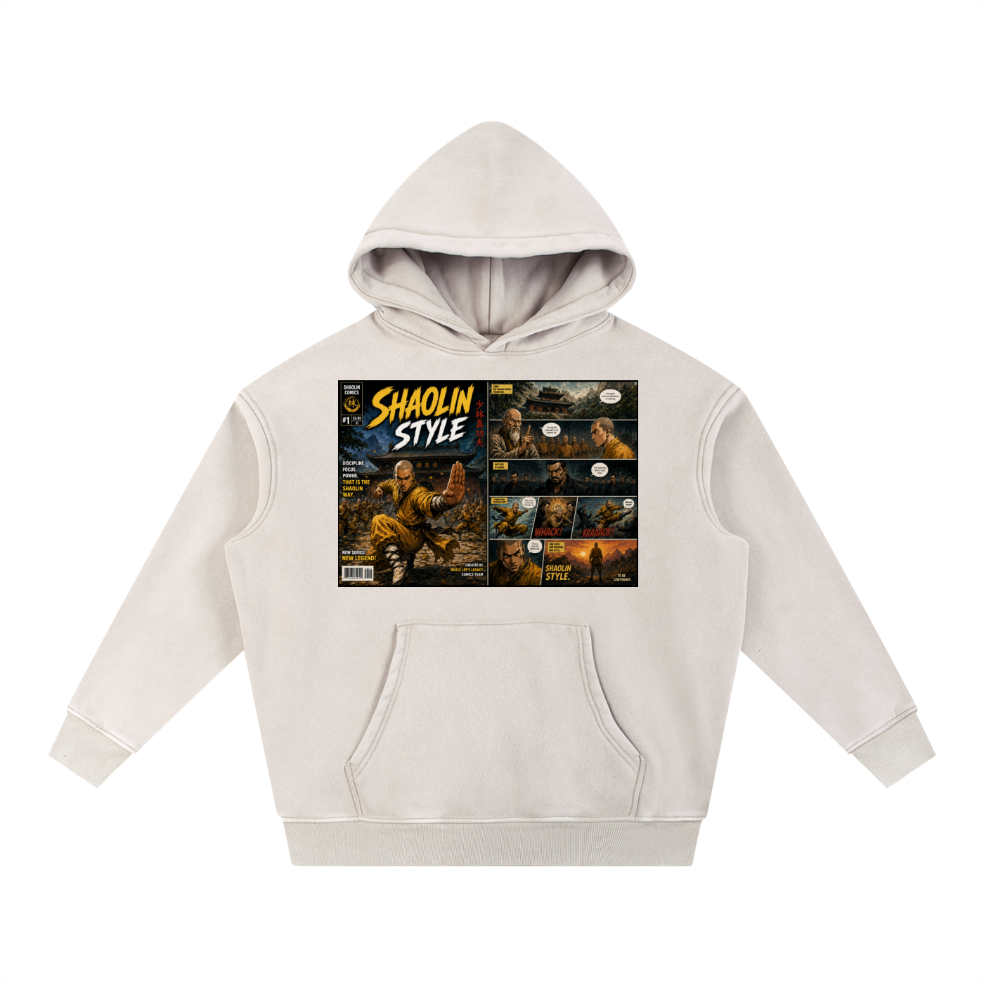 PYN™x BKRP™  "Shaolin Style" Snow Wash Fleece Oversize Hoodie