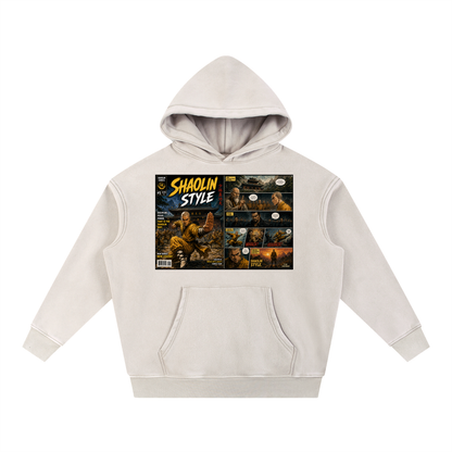 PYN™x BKRP™  "Shaolin Style" Snow Wash Fleece Oversize Hoodie
