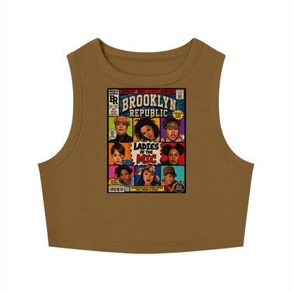 "Ladies First Comic Vol.1" Women's Tight Crewneck Crop Tank Top
