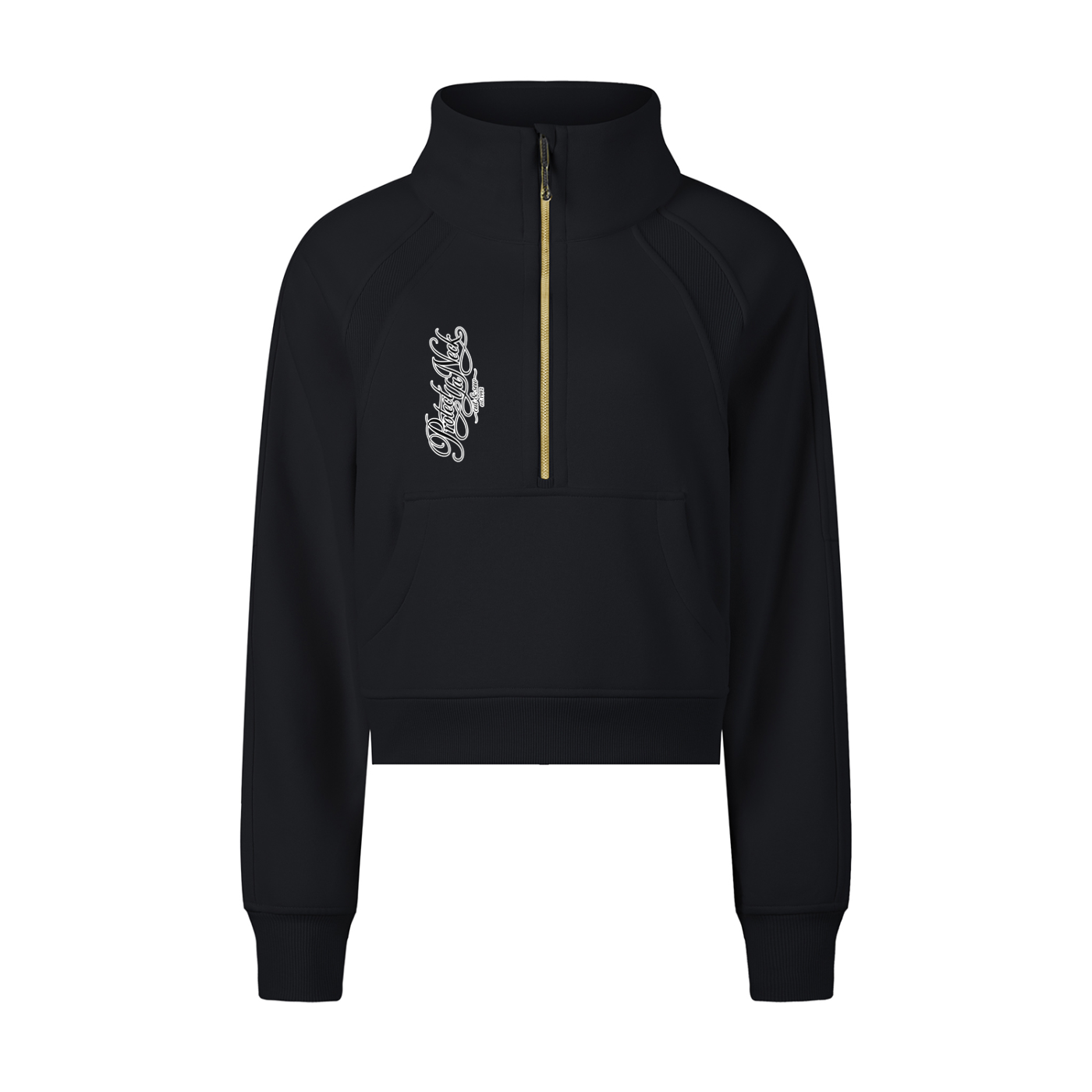 PYN™ x BKRP™ "Cut & Sew" Cropped Half-Zip Sweatshirt