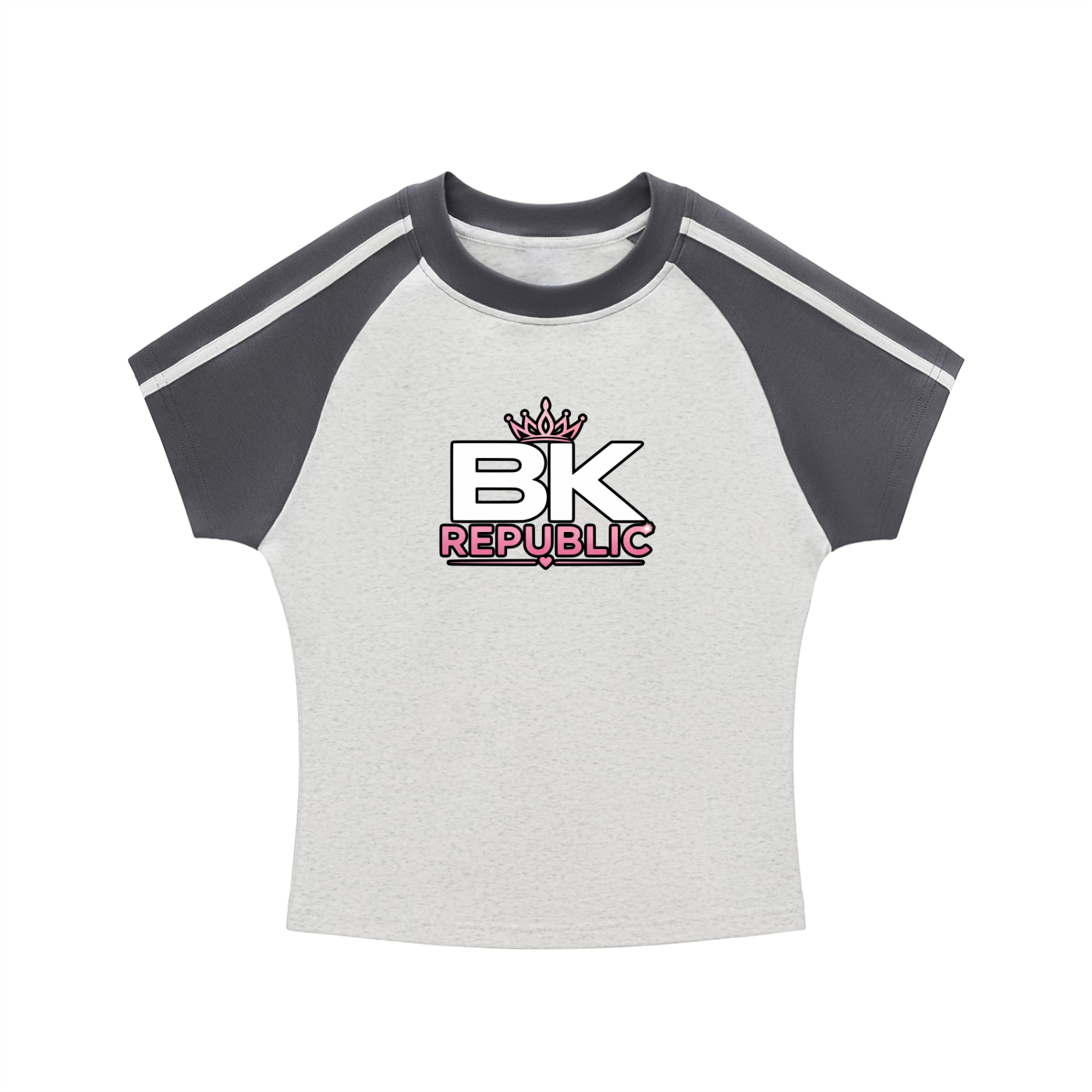 "Brooklyn Republic Essentials"  Women's Contrast Stripes Bodycon Raglan  Sleeve T-Shirt