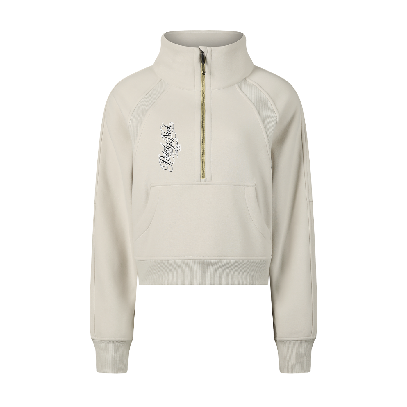 PYN™ x BKRP™ "Cut & Sew" Cropped Half-Zip Sweatshirt