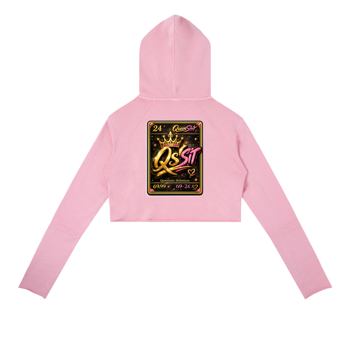 "QUEEN" Vintage Washed Raw Edge Hoodie