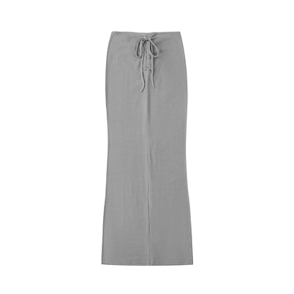 Women's Dyed Washed Drawstring Maxi Skirt