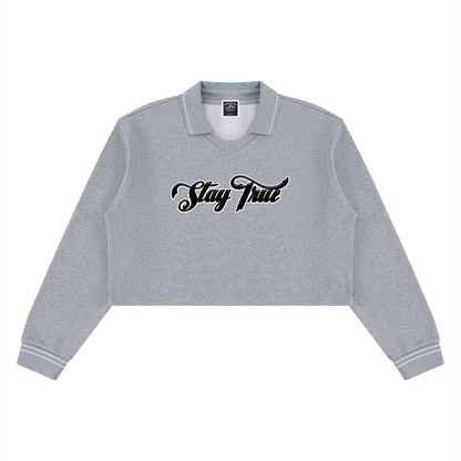 Brooklyn Republic essentials™ Women's Crop Collared Sweatshirt