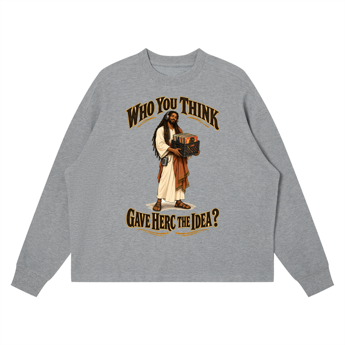 "YahWord" Waffle Boxy Long Sleeve T-Shirt