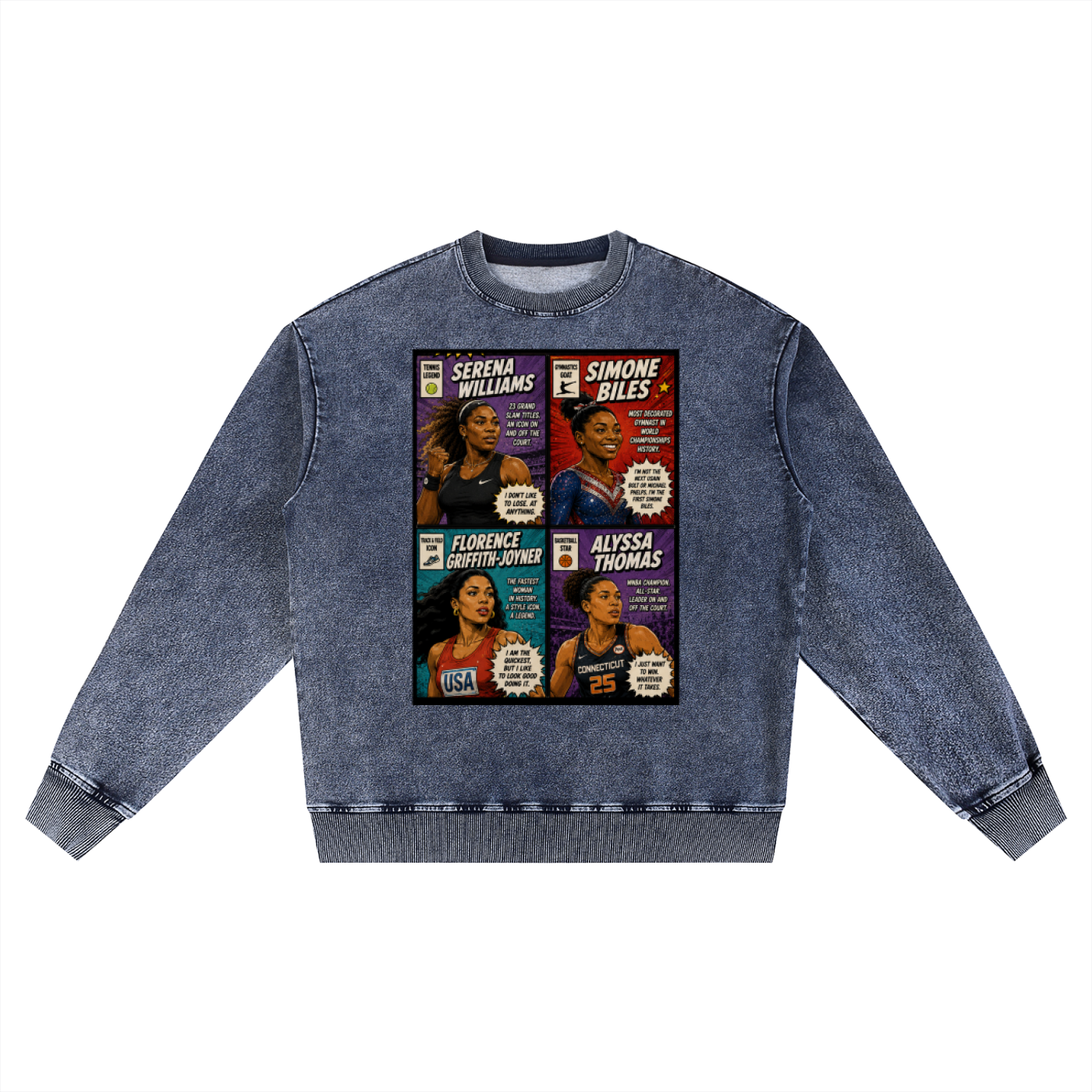 "Ladies First Vol.2" Women's Snow Wash Oversized Crewneck Sweatshirt