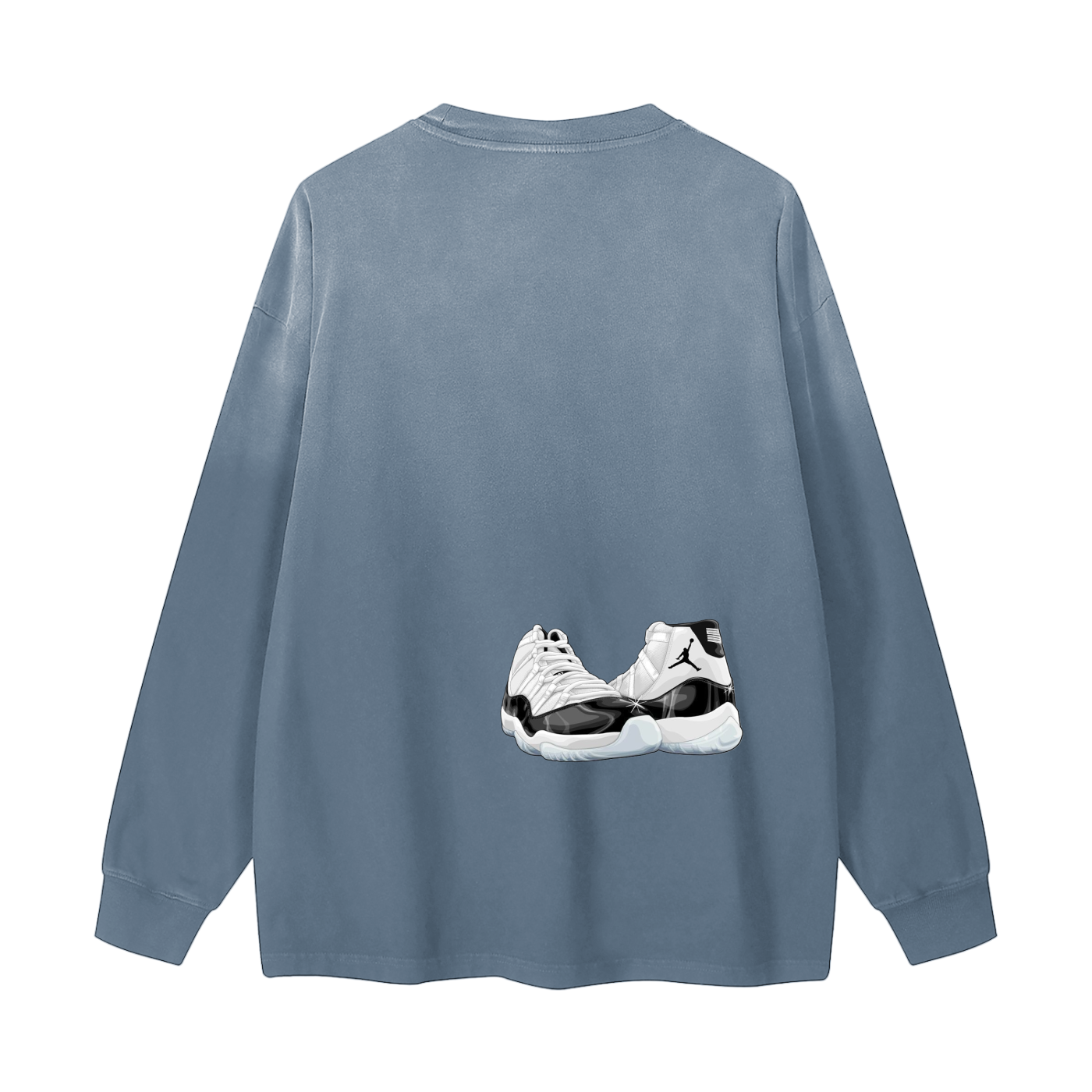 "Straight Gangster" Gradient Washed Long Sleeve T-Shirt