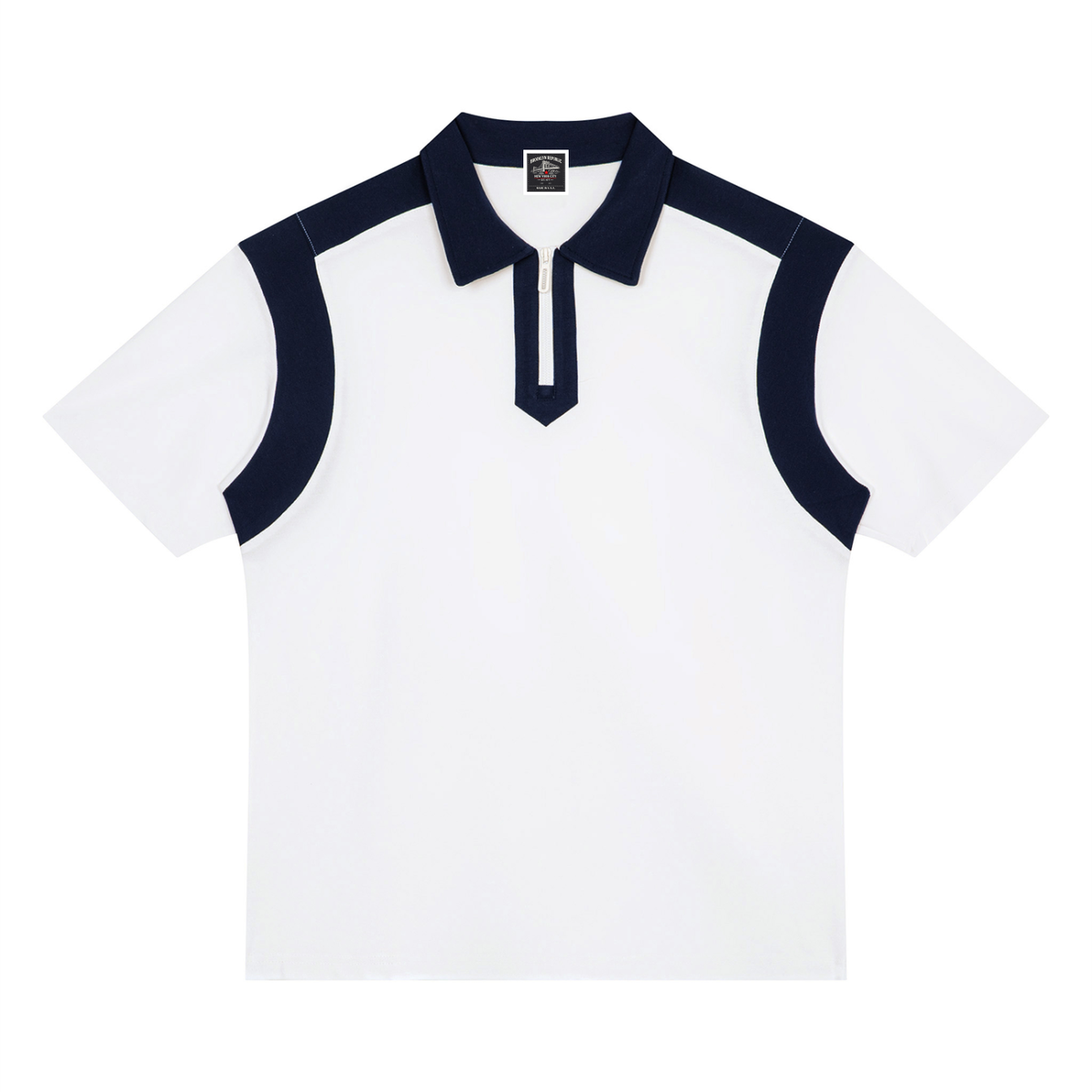 Brooklyn Republic Essentials™  Color Block Quarter Zip Polo Shirt