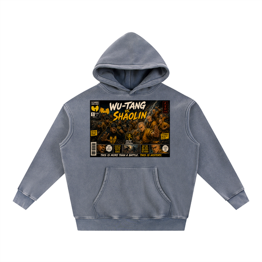 PYN™x BKRP™ "Wu-Tang vs. Shaolin" Snow Wash Fleece Oversize Hoodie