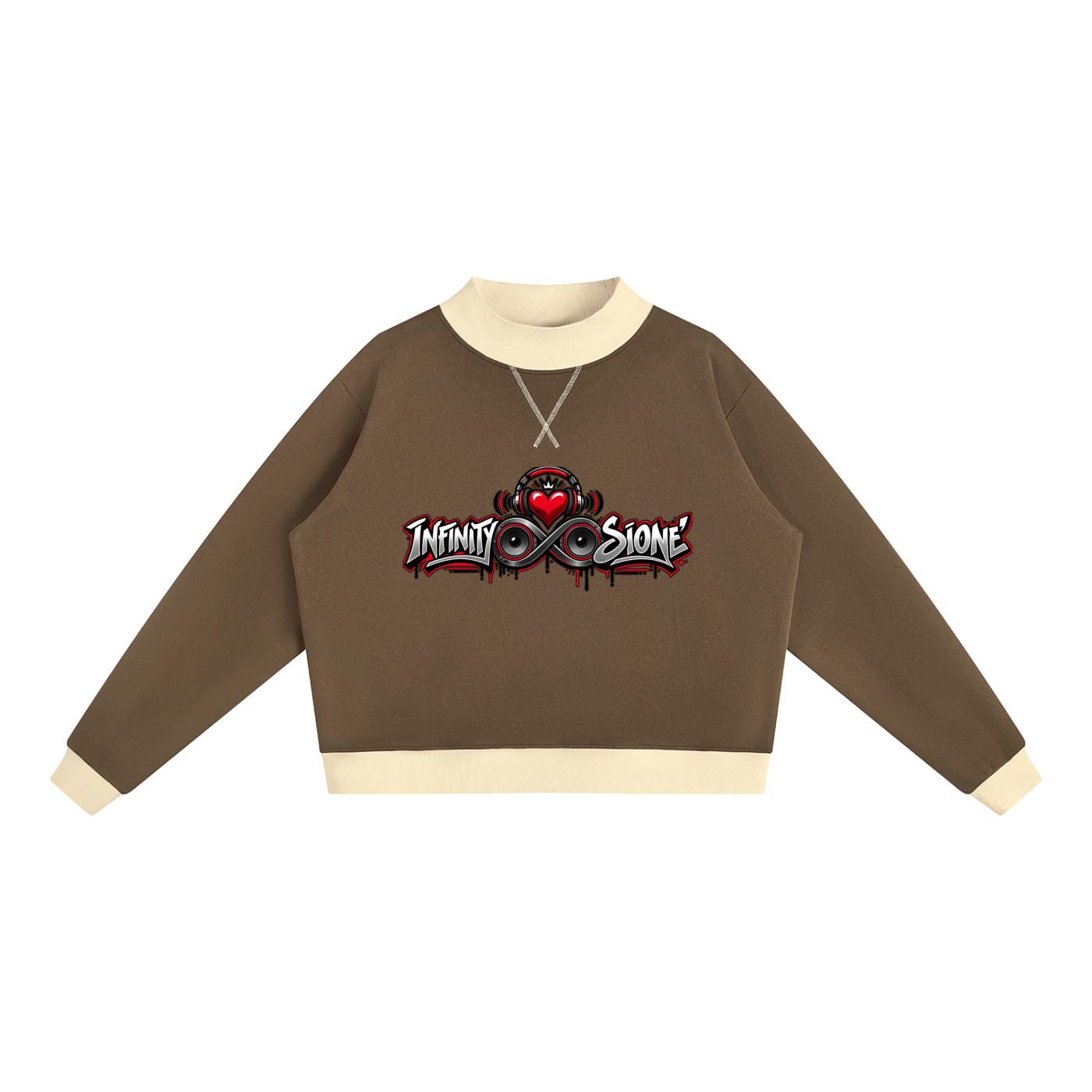 Infinity Sione™ "Heartbeatz" Mock Neck Crewneck Sweatshirt