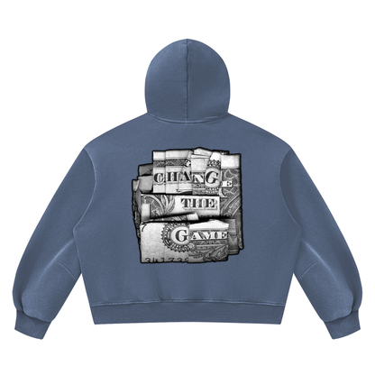 "Double Entendre" Vintage Wash Boxy Fleece Hoodie