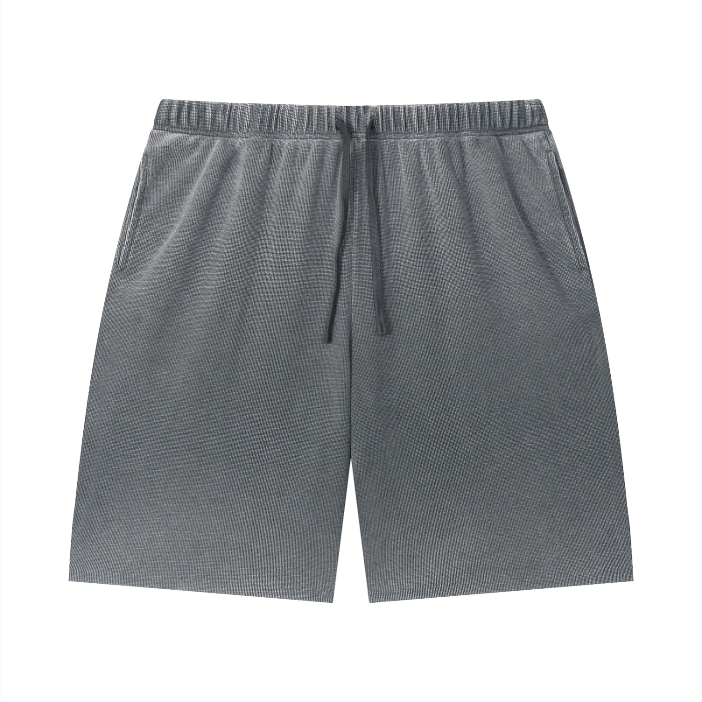 "Brooklyn Republic Essentials" Vintage Wash Sunfade Waffle Raw Hem Shorts