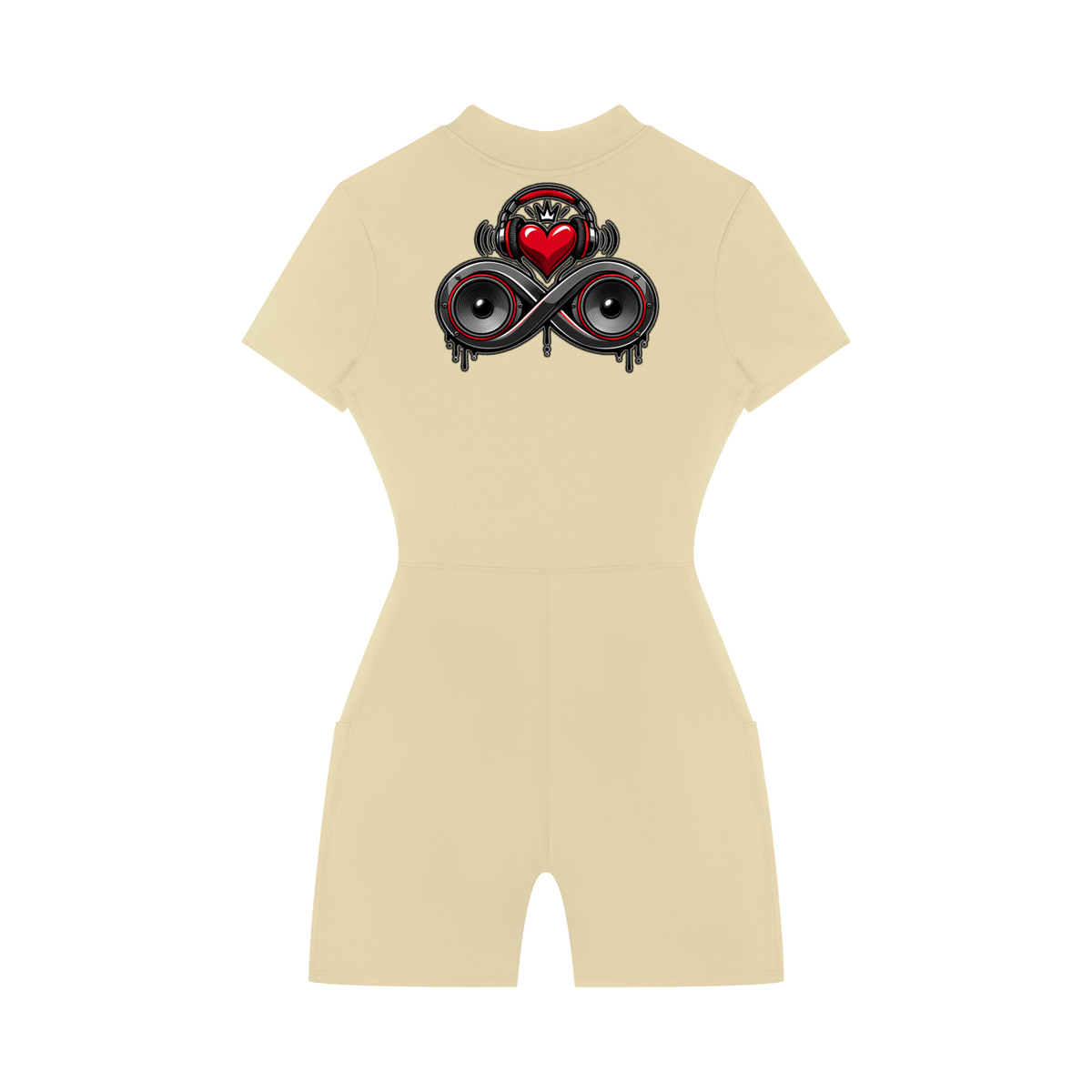 Infinity Sione™ "Heartbeatz" Women's Quarter-Zip Short Sleeve Romper
