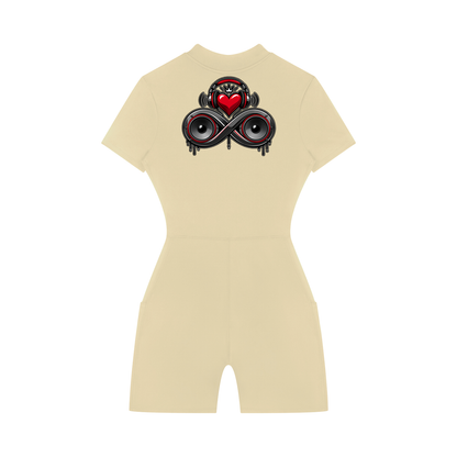 Infinity Sione™ "Heartbeatz" Women's Quarter-Zip Short Sleeve Romper