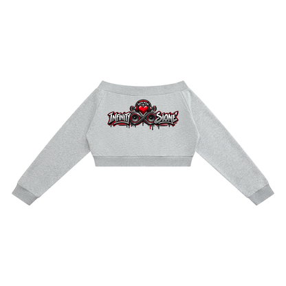 Infinity Sione™ "Heartbeatz" Women's Off-Shoulder Full Zip Hoodie