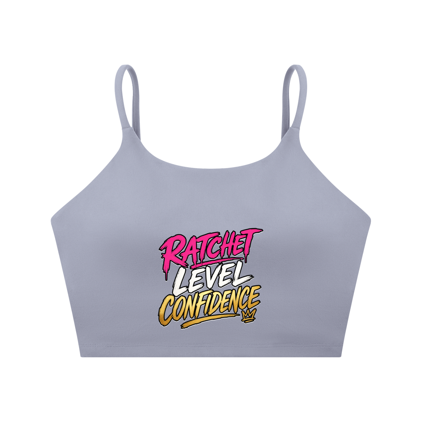 "Ratchet Level Confidence" Spaghetti Strap Yoga Sports Bra