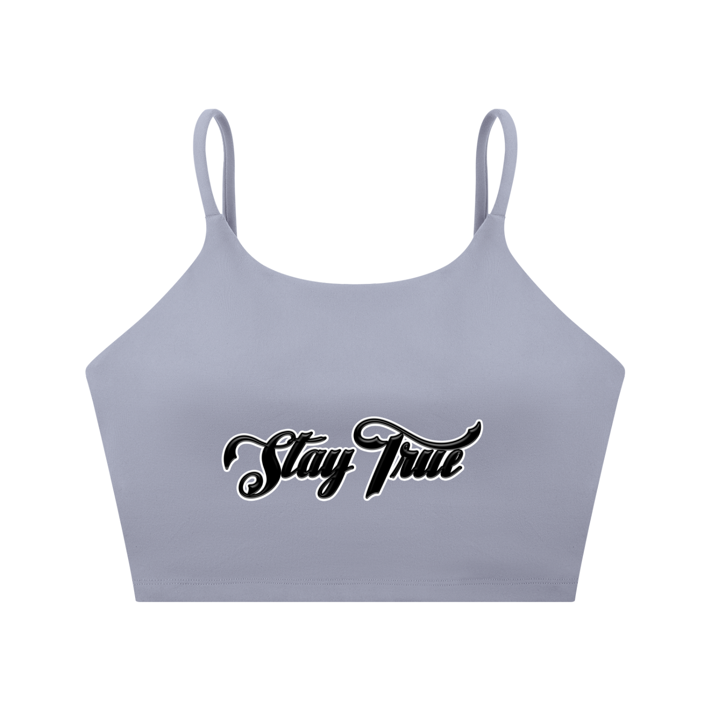 "STAY TRUE" Spaghetti Strap Yoga Sports Bra