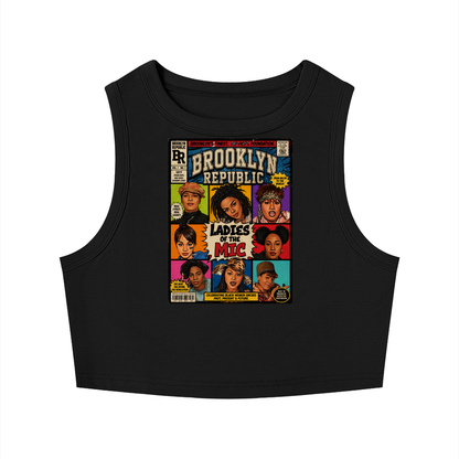"Ladies First Comic Vol.1" Women's Tight Crewneck Crop Tank Top
