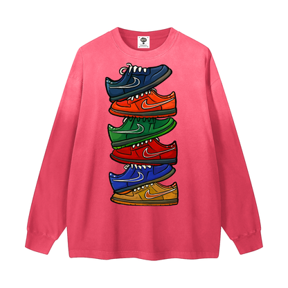 "All Dunks" Gradient Washed Long Sleeve T-Shirt