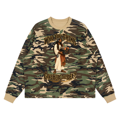 "YahWord" Waffle Boxy Long Sleeve T-Shirt
