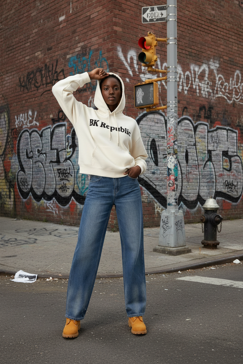 Brooklyn Republic Essentials™ Women’s Vintage Wash Wide Leg Jeans