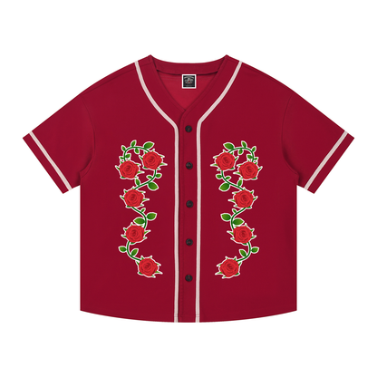 "Varsity" Contrast Piped Button-Up Jersey