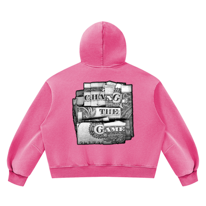 "Double Entendre" Vintage Wash Boxy Fleece Hoodie
