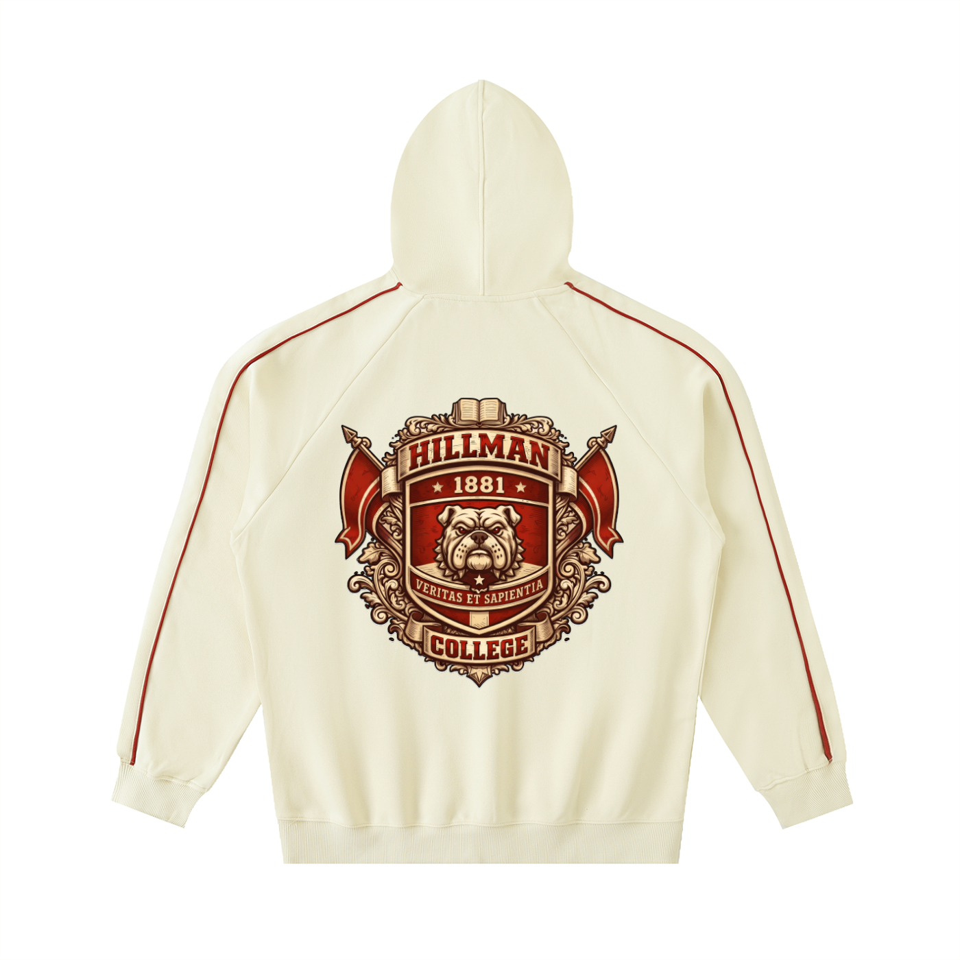 “Hillman” Contrast Piping Raglan Hoodie