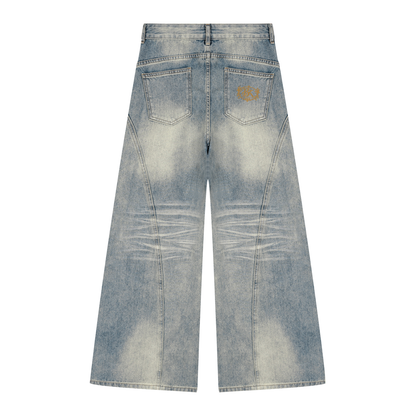Brooklyn Zoo™ "Bad Kitty" Women’s Vintage Wash Wide Leg Denim Jeans