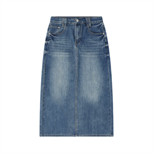 "Brooklyn Republic Essentials" Women’s Vintage Wash Denim Skirt
