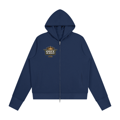 "Outkasted" Women's Waffle Full Zip Hoodie