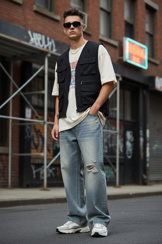 Brooklyn Republic Essentials™  Men's Vintage Wash Distressed Denim Jeans