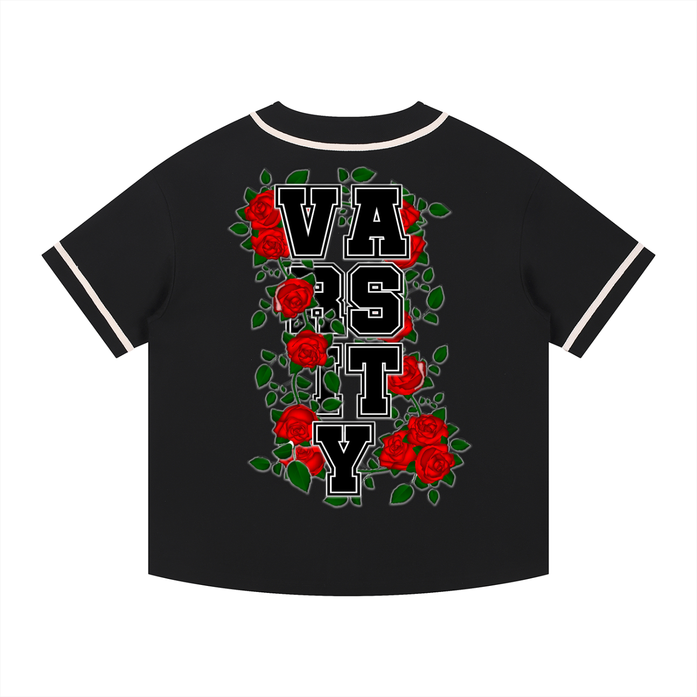 "Varsity" Contrast Piped Button-Up Jersey