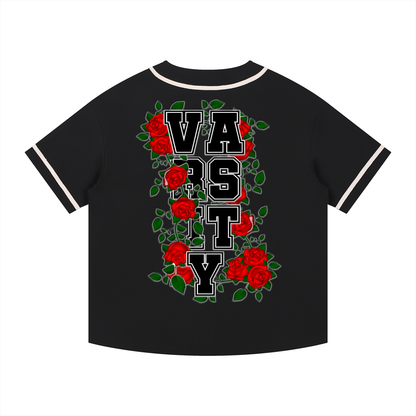 "Varsity" Contrast Piped Button-Up Jersey