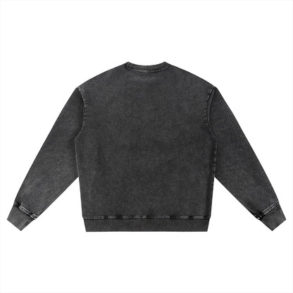"Queens Vol.1" Women's Snow Wash Oversized Crewneck Sweatshirt