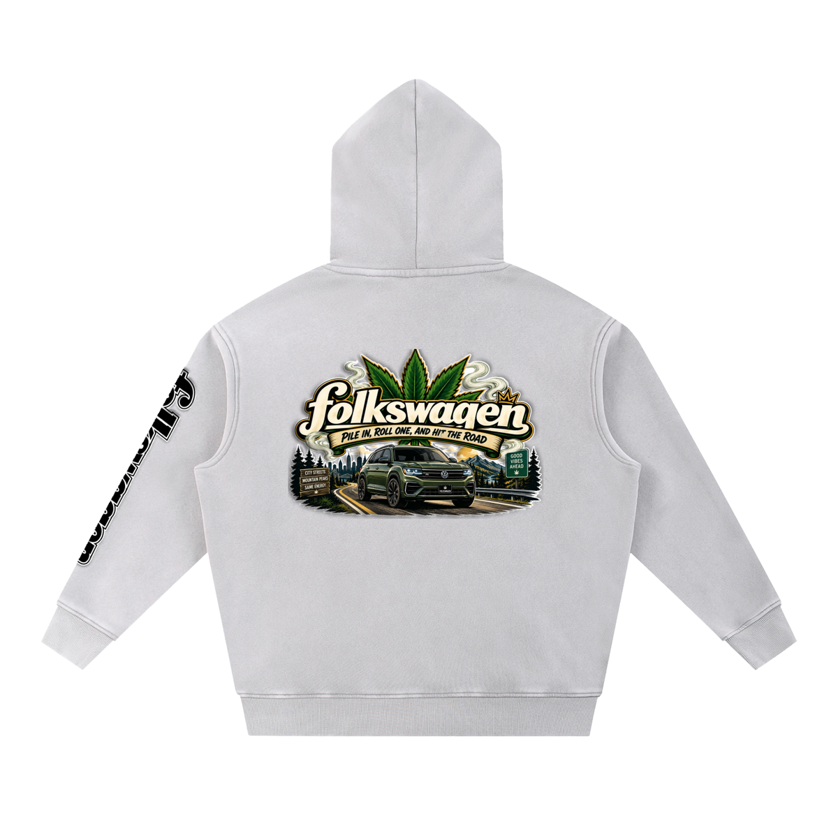 "Road Trip" Snow Wash Fleece Oversize Hoodie