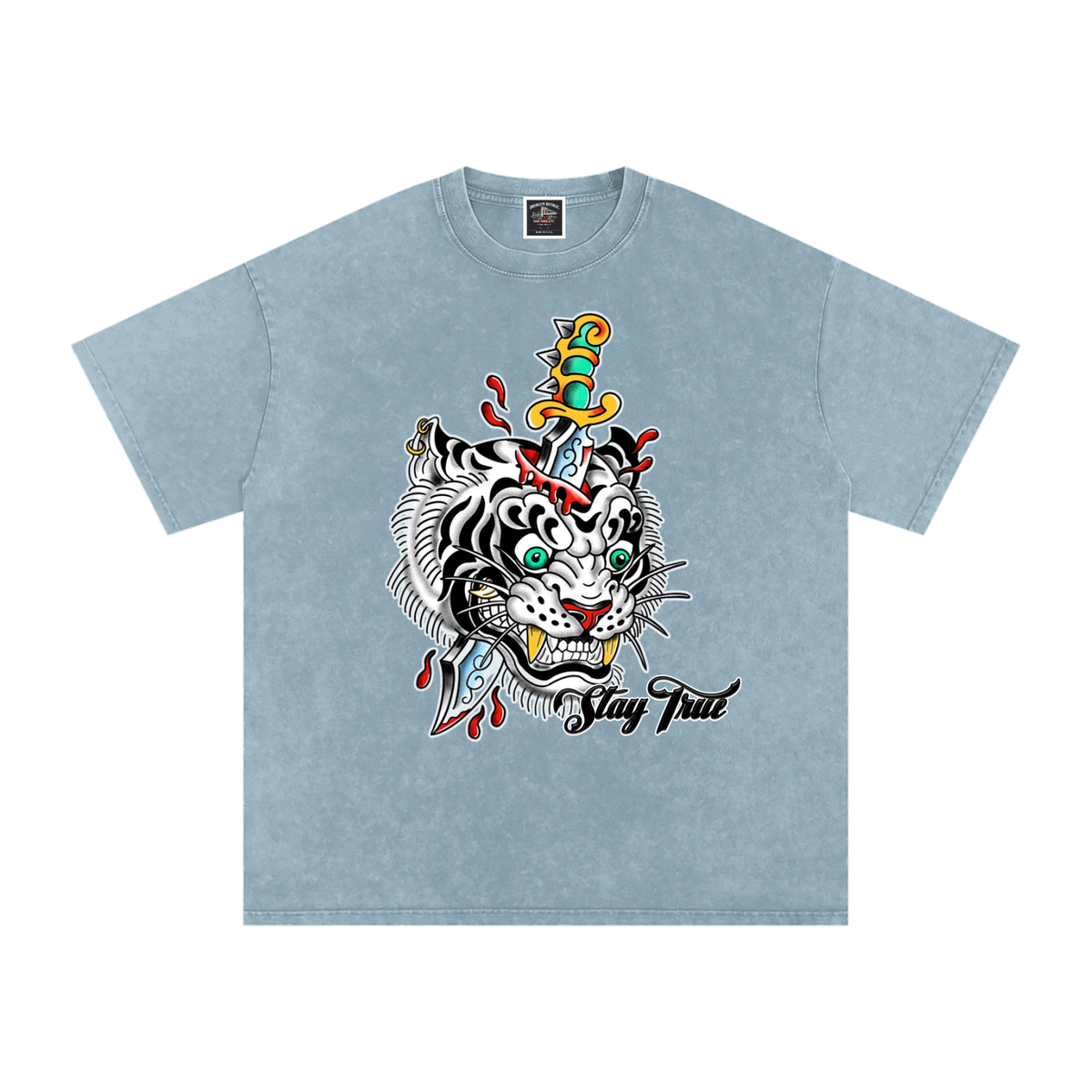 Brooklyn Zoo™ "Ed Hard-ly" Snow Washed Oversized Cotton T-Shirt