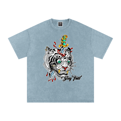 Brooklyn Zoo™ "Ed Hard-ly" Snow Washed Oversized Cotton T-Shirt