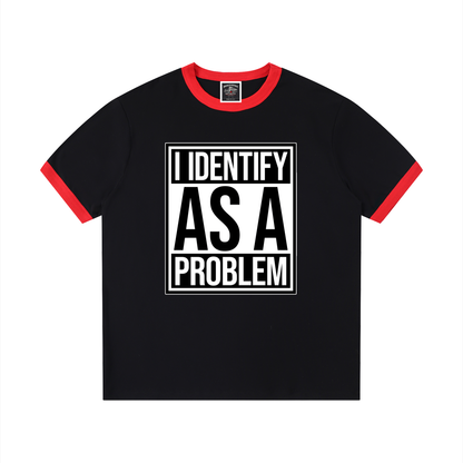 "FAFO" Contrast Edge Ribbed Crewneck T-Shirt