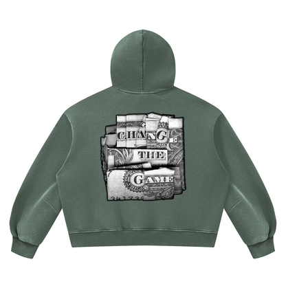 "Double Entendre" Vintage Wash Boxy Fleece Hoodie