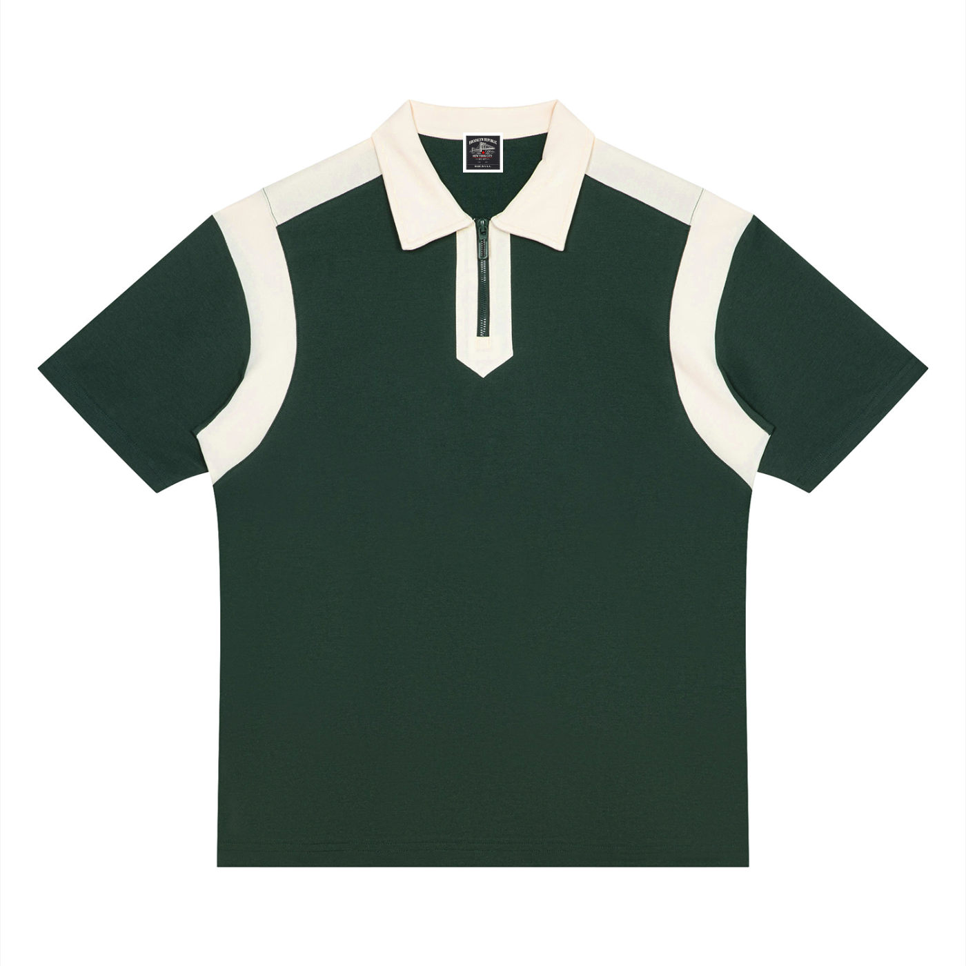 Brooklyn Republic Essentials™  Color Block Quarter Zip Polo Shirt