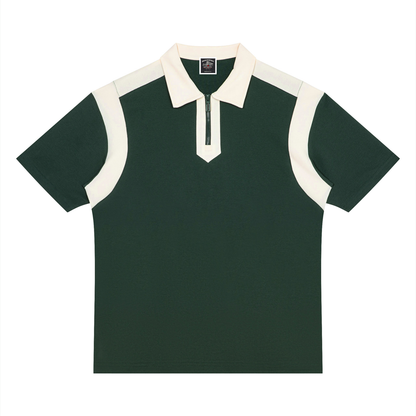 Brooklyn Republic Essentials™  Color Block Quarter Zip Polo Shirt