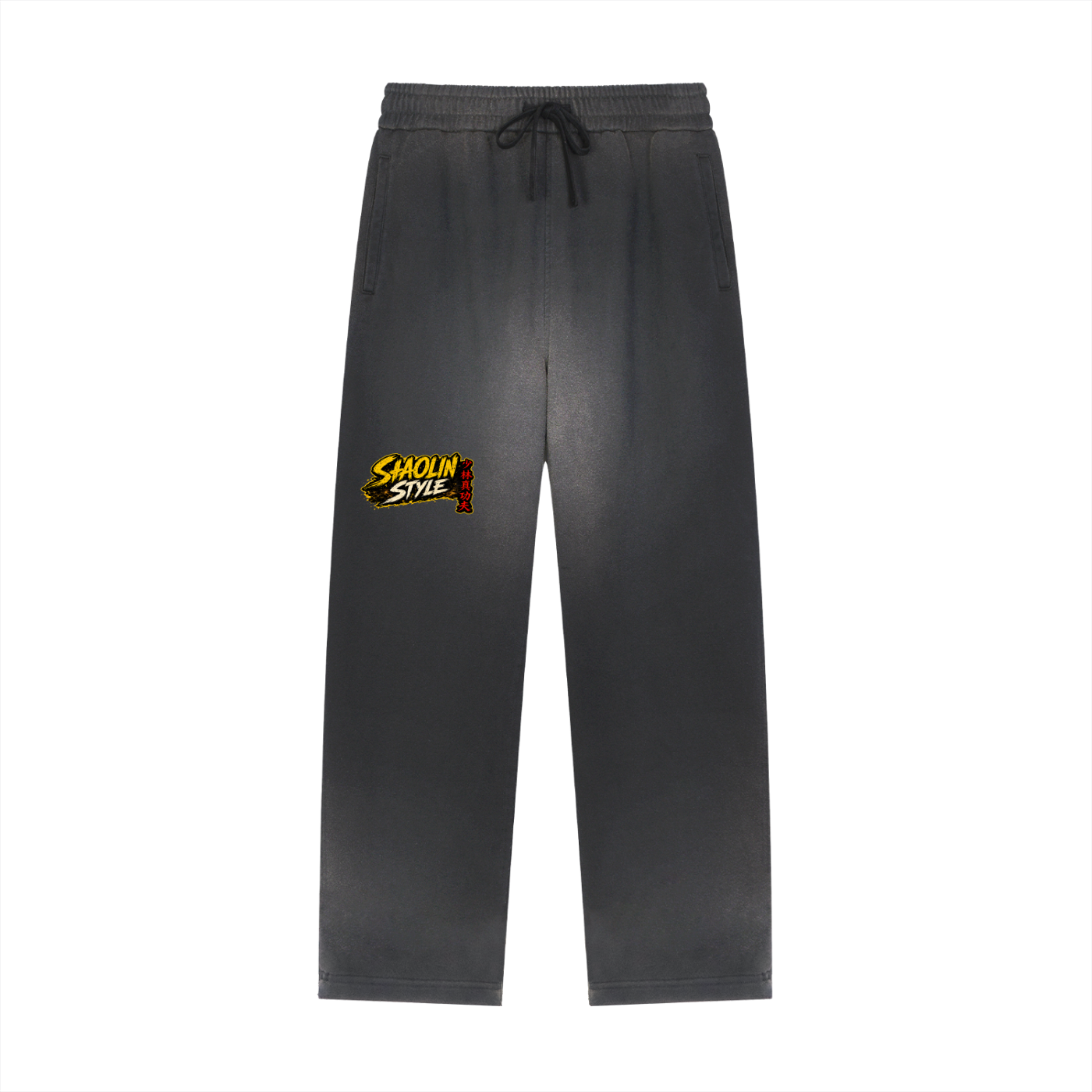 PYN™x BKRP™ "Shaolin Style" Sun Fade Raw Edge Straight-Leg Sweatpants